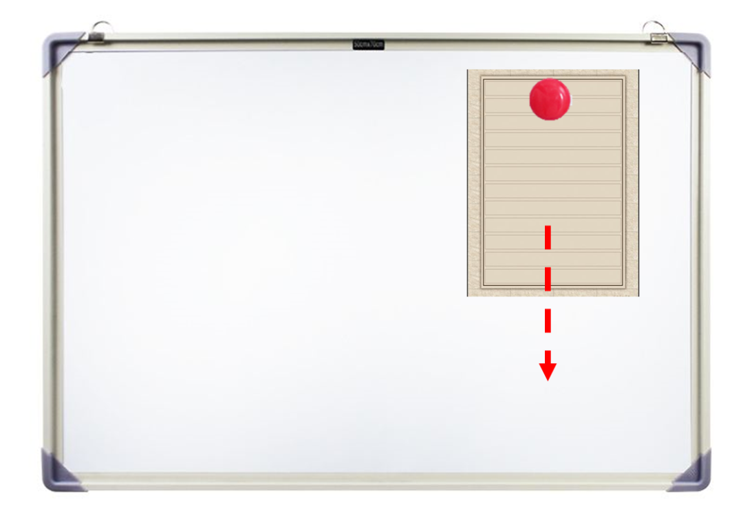 白板上的纸张容易向下滑动 白板上的纸张容易向下滑动